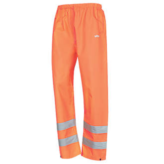 Image of Site Huske Hi-Vis Over Trousers Elasticated Waist Orange Medium 25" W 43" L 