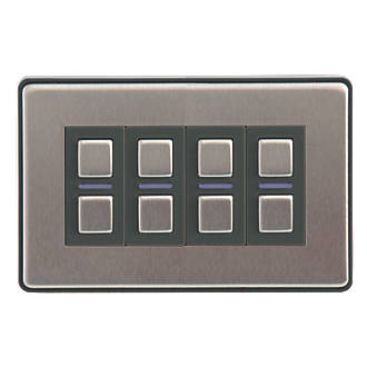Image of Lightwave 4-Gang 2-Way LED Smart Dimmer Switch Stainless Steel 
