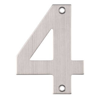 Image of Eclipse Door Numeral 4 Satin Stainless Steel 102mm 