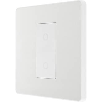 Image of British General Evolve 1-Gang 2-Way LED Single Secondary Trailing Edge Touch Dimmer Switch Pearlescent White with White Inserts 