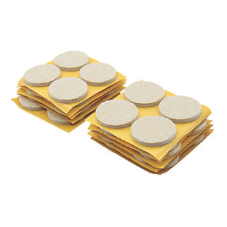 Image of Beige Round Self-Adhesive Felt Pads 35mm x 35mm 80 Pack 