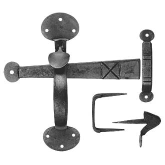 Image of Carlisle Brass Gothic Latch Lever on Backplate Latch Door Handles Pair Black 