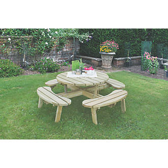 Image of Forest Circular Garden Picnic Table 2070mm x 2070mm x 720mm 