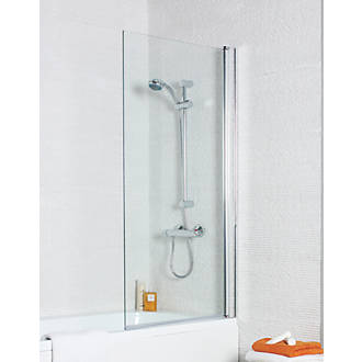Image of Semi-Framed Clear Bath Shower Screen 780mm x 1400mm 