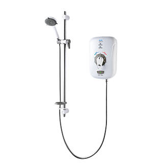 Image of Triton Safeguard+ White / Grey 8.5kW Thermostatic Electric Shower 