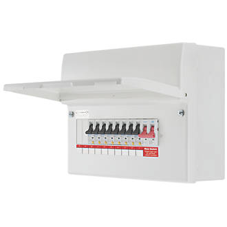 Image of British General Fortress 12-Module 8-Way Populated Main Switch Consumer Unit 