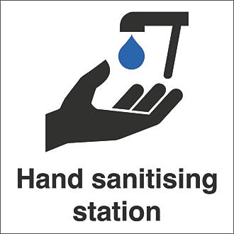 Image of 'Hand Sanitising Station' Sign 200mm x 200mm 10 Pack 