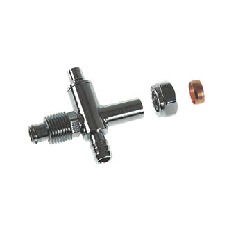 Image of 1/2" BSP Male Taper x 15mm Compression Telescopic TRV Extension Piece 83mm Chrome 