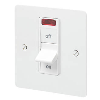 Image of MK Edge 32A 1-Gang DP Control Switch White with Neon with Colour-Matched Inserts 