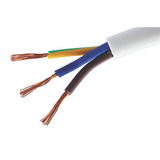 Image of Time 3093Y White 3-Core 1mmÂ² Heat Resistant Cable 25m Drum 