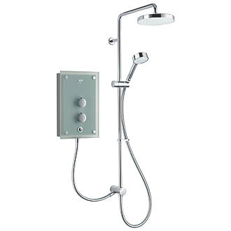 Image of Mira Azora Dual Frosted Green 9.8kW Thermostatic Dual Outlet Electric Shower 