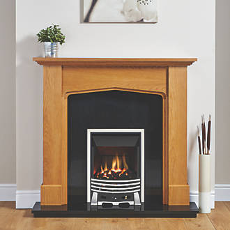 Image of Focal Point Elysee Chrome Rotary Control Inset Gas High Efficiency Fire 500mm x 125mm x 585mm 