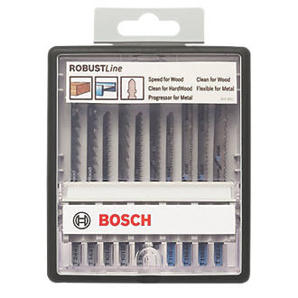 Image of Bosch RobustLine 2.607.010.542 Multi-Material Jigsaw Blade Set 10 Pieces 