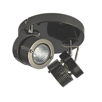 Image of Inlight 2-Light Circular Spotlight Black Chrome 240V 
