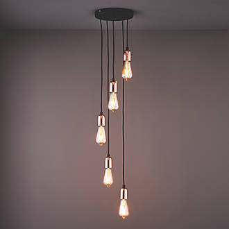 Image of Quay Design Hansen LED 5-Light Pendant Copper 10W 210lm 