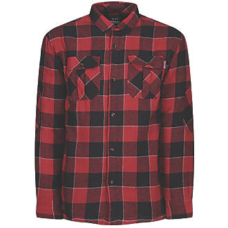 Image of Regatta Shelford Padded Shirt Shirt Red Check Medium 43" Chest 