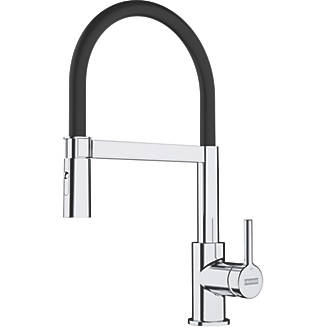 Image of Franke Lina Pull-Out Kitchen Tap Chrome and Black 
