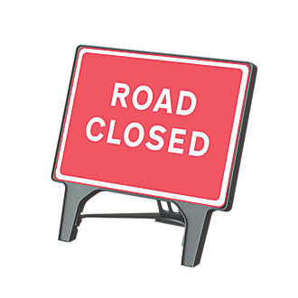 Image of Melba Swintex Q Sign Rectangular "Road Closed" Traffic Sign 1070mm x 1085mm 