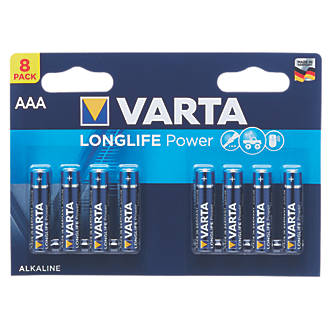 Image of Varta Longlife Power AAA High Energy Batteries 8 Pack 