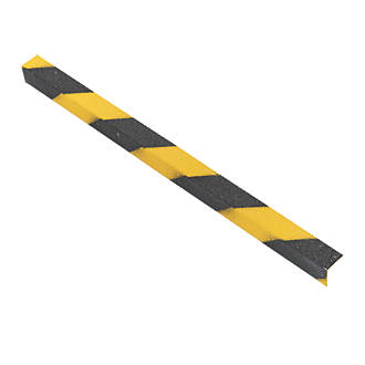 Image of COBA Europe Black/Yellow GRP Anti-Slip Stair Nosing 1500mm x 55mm x 55mm 