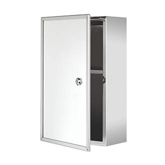 Image of Croydex Lockable 1-Door Bathroom Medicine Cabinet 250mm x 130mm x 400mm 