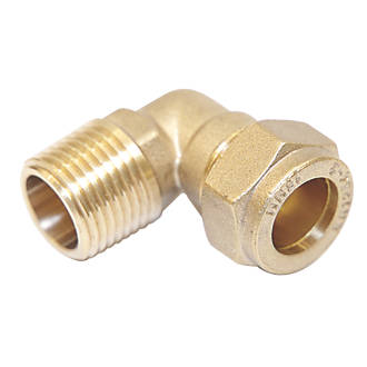 Image of Flomasta SFU_0269 Brass Compression Adapting Male Elbow 15mm x 1/2" 