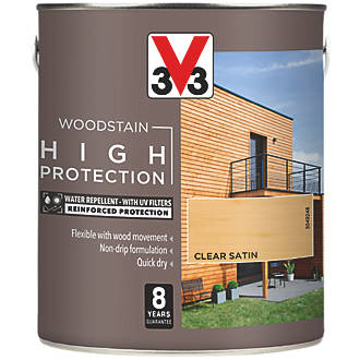 Image of V33 High-Protection Exterior Woodstain Satin Clear 2.5Ltr 