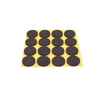 Image of Brown Round Self-Adhesive Felt Pads 22mm x 22mm 80 Pack 