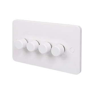 Image of Schneider Electric Lisse 4-Gang 2-Way Dimmer Switch White 