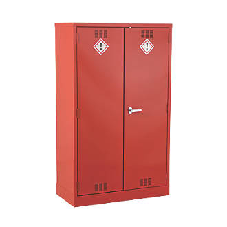 Image of 2-Shelf Pesticide Cabinet Red 915mm x 457mm x 1524mm 