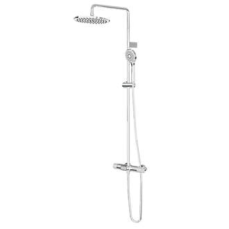 Image of Swirl Lulworth Rear-Fed Exposed Chrome Plated Thermostatic Mixer Shower with Diverter 