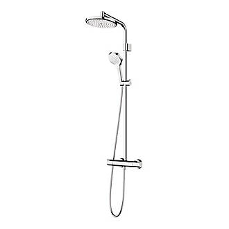 Image of Hansgrohe Waterforms HP Rear-Fed Exposed Chrome Thermostatic Mixer Shower 