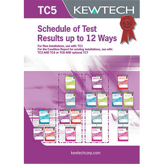 Image of Kewtech TC5 Schedule of Test Results Up To 12 Ways Certificates Pad 