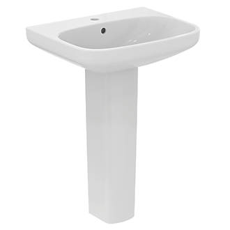 Image of Ideal Standard i.life A Washbasin & Pedestal 1 Tap Hole 600mm 