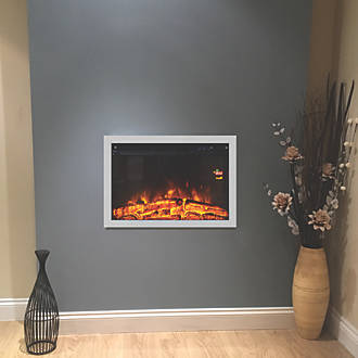 Image of Focal Point Medford Chrome Remote Control Inset Electric Wall Fire 610mm x 205mm x 460mm 
