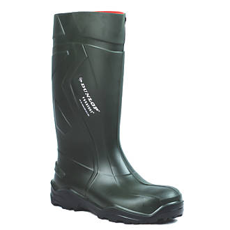 Image of Dunlop Purofort+ Safety Wellies Green Size 7 