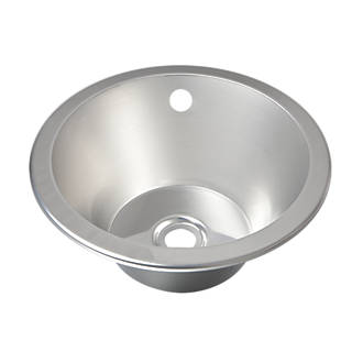 Image of 1 Bowl Stainless Steel Round Inset Sink 355mm x 305mm 