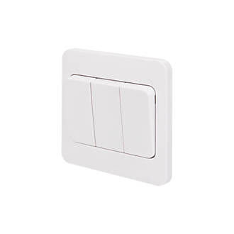 Image of Schneider Electric Lisse 10AX 3-Gang 2-Way 10AX Wide Rocker Light Switch White 