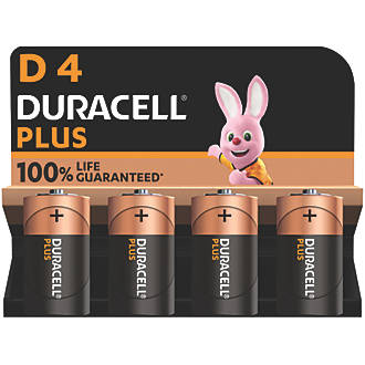 Image of Duracell Plus D Alkaline Batteries 4 Pack 