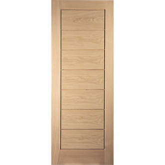 Image of Jeld-Wen Unfinished Oak Veneer Wooden Cottage Internal Door 2040mm x 826mm 