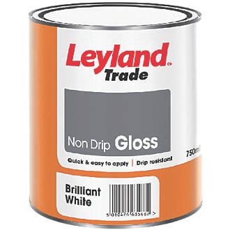 Image of Leyland Trade Gloss White Trim Non-Drip Paint 750ml 