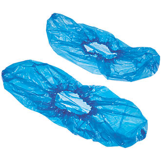 Image of Disposable Overshoes Blue Size One Size Fits All 100 Pack 