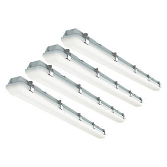 Image of 4lite Twin 5" LED IP65 Non-Corrosive Batten 58W 6300lm 220-240V 4 Pack 