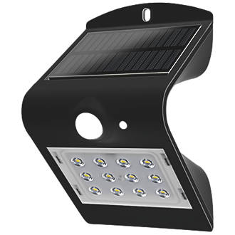 Image of Luceco LEXS22B40-01 Outdoor LED Solar Wall Light With PIR Sensor Black 220lm 