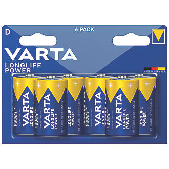 Image of Varta Longlife Power D High Energy Batteries 6 Pack 