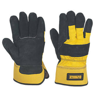 Image of DeWalt DPG41L Premium Rigger Gloves Black / Yellow Large 