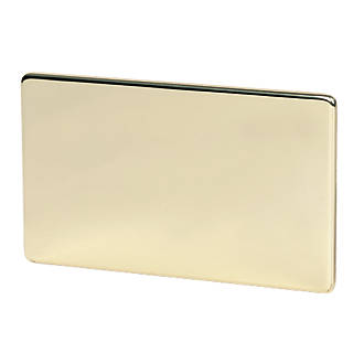 Image of Crabtree Platinum 2-Gang Blanking Plate Polished Brass 