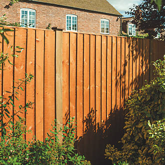 Image of Rowlinson Vertical Board Feather Edge Fence Panels Natural Timber 6' x 4' Pack of 3 