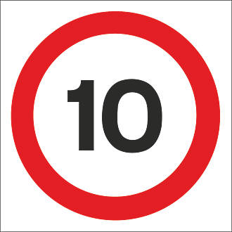 Image of 10mph Speed Limit Non-Reflective Stanchion Sign 450mm x 450mm 