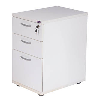 Image of Nautilus Designs Aspire 3-Drawer Desk High Pedestal White 430mm x 800mm x 730mm 